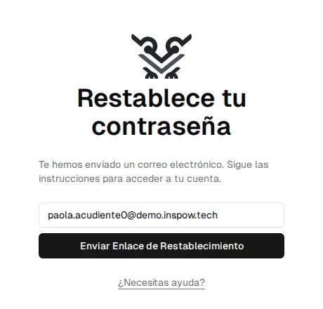 The "Reset your password" screen with the email and the Send Reset Link button