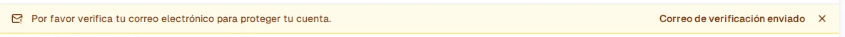 The notice after resending: "Verification email sent"